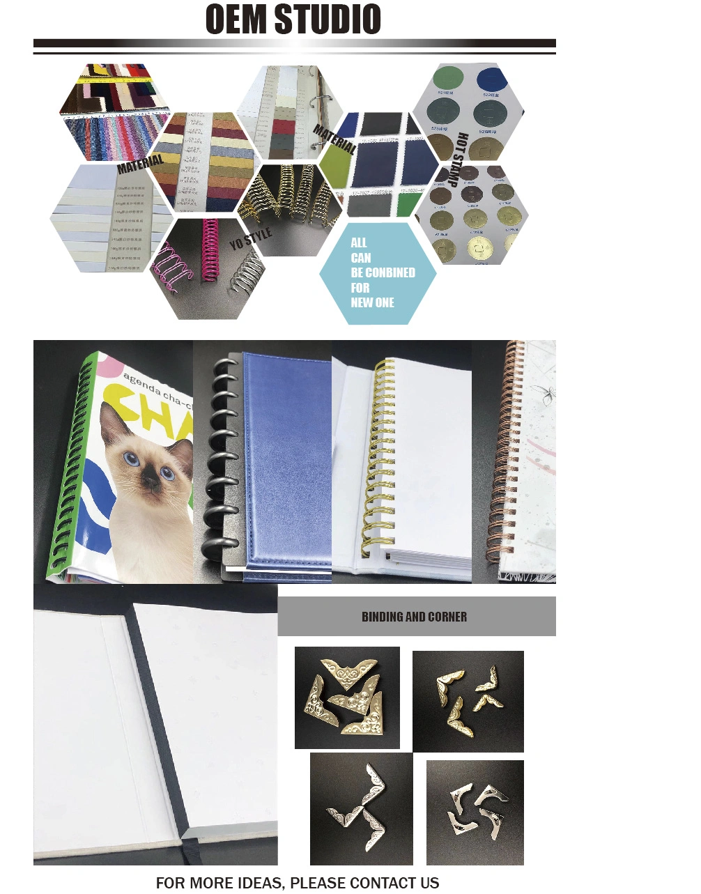 2021 -2022 Concealed Golden Planner Customized Spiral Unique Printing Personal Planners