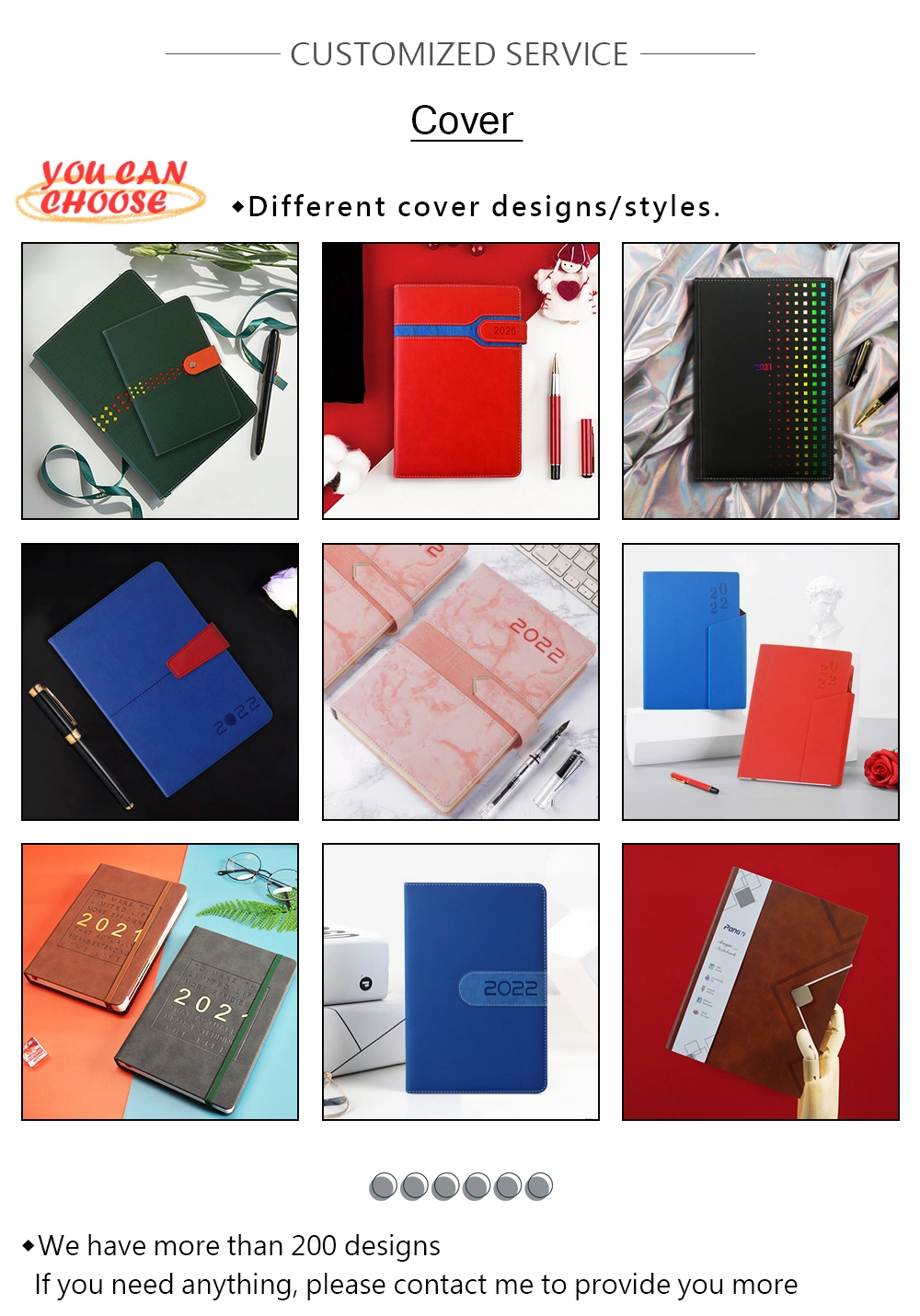 A5 Notebook Diary Hardcover Custom Logo PU Leather Diary 2021