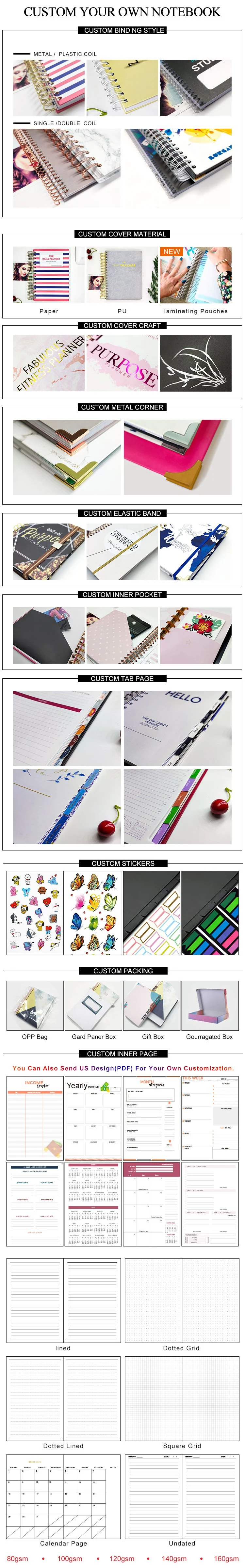 Manufacturer Custom Social Media Content Private Label Journals and Planners